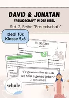 Vorschau - Stundenentwürfe - David & Jonatan - Komplette Stunde + tabel. Verlauf, 5/6 - Deckblatt