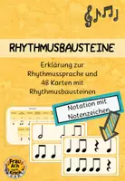 Vorschau - Bildkarten - Rhythmussprache und Rhythmuskarten - Notation mit Notenzeichen ~ Grundschule Musik - Deckblatt