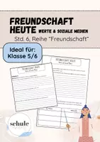 Vorschau - Stundenentwürfe - Freundschaft heute - Komplette Stunde + tabel. Verlauf, 5/6 - Deckblatt