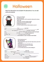 Vista previa - Juegos / Gamificación - Halloween Character Descriptions: Vampire and Witch - página 1