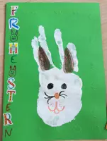 Vorschau - Mal- und Bastelvorlagen - Osterkarte Hase Osterhase DIY - Deckblatt
