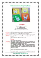 Vorschau - Mal- und Bastelvorlagen - Osterkarte Hase Osterhase DIY - Seite 1