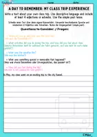 Vorschau - Arbeitsblätter - A day to remember- My class trip experience - Deckblatt