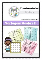 Vorschau - Stationenlernen - Geobrett Vorlagen A-Z (Großbuchstaben zum Nachspannen) - Deckblatt