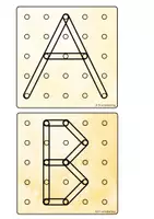 Vorschau - Stationenlernen - Geobrett Vorlagen A-Z (Großbuchstaben zum Nachspannen) - Seite 1
