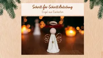 Vorschau - Mal- und Bastelvorlagen - Weihnachten Basteln - Engel aus Eierkarton - Seite 1