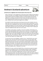 Vorschau - Arbeitsblätter - Andrew's Scotland Adventure: Reading and Intercultural Learning (English) - Seite 1