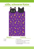 Vorschau - Mal- und Bastelvorlagen - Halloween: Lesezeichen - süße, schwarze Katze - Seite 1