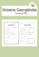 Vorschau - Arbeitsblätter - Arbeitsblatt: Unsere Gemeinde - Deckblatt