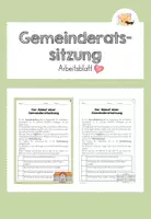 Vorschau - Arbeitsblätter - Arbeitsblatt: Gemeinderatssitzung - Deckblatt