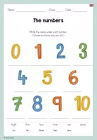 Vorschau - Arbeitsblätter - Arbeitsblatt: The numbers - Seite 1
