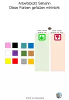 Vorschau - Arbeitsblätter - diese farben mag ich - nicht Sehsinn - Deckblatt