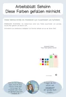 Vorschau - Arbeitsblätter - diese farben mag ich - nicht Sehsinn - Seite 1