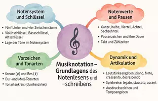 Vorschau - Arbeitsblätter - Arbeitsblatt "Musiknotation - Grundlagen des Notenlesens und -schreibens" + interaktive Lösung & MP3 + Mindmap - Seite 2