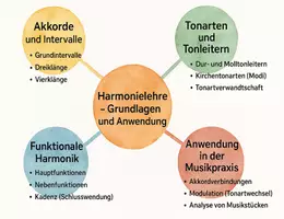 Vorschau - Arbeitsblätter - Arbeitsblatt "Harmonielehre - Grundlagen und Anwendung" + interaktive Lösung & MP3 + Mindmap - Seite 1