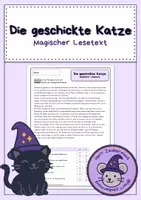 Vorschau - Arbeitsblätter - Die geschickte Katze - Magischer Lesetext - Deckblatt