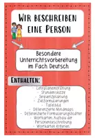 Vorschau - Stundenentwürfe - Besondere Unterrichtsvorbereitung Personenbeschreibung Täterprofile - Deckblatt