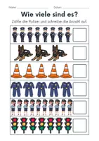 Vorschau - Arbeitsblätter - Polizei Zählen/Mathematik - Klasse 1 und 2 - Seite 2
