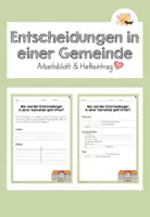 Vorschau - Arbeitsblätter - Arbeitsblatt: Entscheidungen in einer Gemeinde - Deckblatt