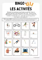 Vorschau - Arbeitsblätter - Bingo - Les activités (Faire de l' de la du des) - Deckblatt