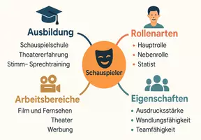Vorschau - Arbeitsblätter - AB mit Fragen zum Thema "Schauspielerinnen und Schauspieler" + Lösungsblatt + Mindmap + Infografik - Seite 1