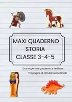 anteprima - Piani di lezione - Maxi quaderno storia classi 3-4-5 con verifiche - Pagina di copertina