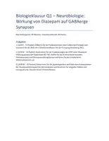 Vorschau - Klassenarbeiten - Biologieklausur: Neurobiologie, Wirkweie Diazepam - Deckblatt