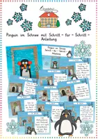 Vorschau - Arbeitsblätter - Pinguin im Winter: Schritt-für-Schritt (Malen & Basteln) - Kunst - Kl. 1/2 - Deckblatt