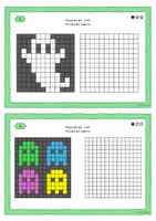 Vorschau - Mal- und Bastelvorlagen - Materialpaket - Pixel Art - Informatische Bildung im Kunstunterricht (Halloween) - Seite 2