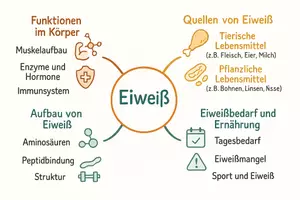 Vorschau - Arbeitsblätter - AB mit Fragen zum Thema "Eiweiß" + Lösungsblatt + Mindmap + Infografik - Seite 2
