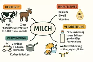 Vorschau - Arbeitsblätter - AB mit Fragen zum Thema "Milch" + Lösungsblatt + Mindmap + Infografik - Seite 2