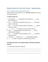 Vorschau - Arbeitsblätter - simple present mit den Verben to have und to be - Deckblatt