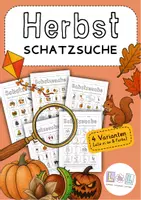 Vorschau - Arbeitsblätter - Herbst Schatzsuche - Rallye in der Natur - Deckblatt