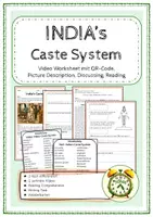 Vorschau - Arbeitsblätter - INDIA'S Caste System - Video Worksheet (mit reading comprehension, 2-fach differenziert) - Deckblatt