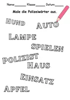 Vorschau - Arbeitsblätter - Materialpaket - Polizei Malen - DaZ/DaF/Kunst/Deutsch/Sachunterricht - Seite 3