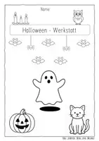 Vorschau - Mal- und Bastelvorlagen - Halloween Arbeitsmappe - 4-fach differenziert + Englisch - Seite 1