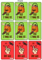 Vista previa - Juegos / Gamificación - Who took the candy from the trick or treat bag?- Song card game - página 1