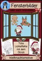 Vorschau - Mal- und Bastelvorlagen - Fensterbilder Weihnachten – Ausmal- & Bastelvorlagen mit Weihnachtsmännern, Rentieren & Lebkuchenmännchen - Deckblatt