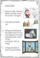 Vorschau - Mal- und Bastelvorlagen - Fensterbilder Weihnachten – Ausmal- & Bastelvorlagen mit Weihnachtsmännern, Rentieren & Lebkuchenmännchen - Seite 2