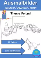 Vorschau - Arbeitsblätter - Ausmalbilder & Mandalas PAKET - Polizei - Grundschule - Bastelvorlagen - Seite 1