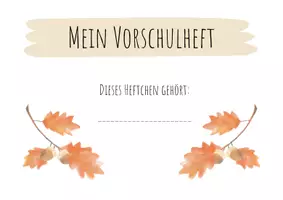 Vorschau - Stundenentwürfe - Vorschulheft - Herbst - Deckblatt