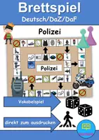 Vorschau - Arbeitsblätter - Brettspiel Polizei Wortschatzspiel Grundschule DaZ/DaF/Deutsch - Deckblatt