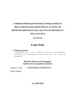 anteprima - Altro tipo di materiale - TESINA Disturbo Primario del Linguaggio (DPL) TFA Sostegno - Pagina di copertina
