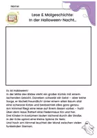Vorschau - Mal- und Bastelvorlagen - Lese und Malgeschichten Halloween - Seite 1