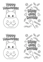 Vorschau - Mal- und Bastelvorlagen - Halloween: A6 Aufkleber für Klappkarten - Seite 3