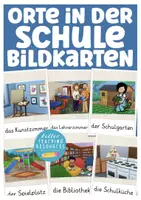 zapowiedź - Niemiecki Deutsch Orte in der Schule karty obrazkowe + karta pracy - obwoluta