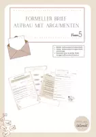 Vorschau - Arbeitsblätter - Formeller Brief - Aufbau mit Argumenten + Merke Brief - Deckblatt