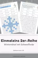 Vorschau - Arbeitsblätter - Einmaleins 2er-Reihe ZR 20 – Winterrätsel mit Schneeflocke - Deckblatt