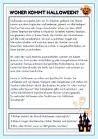 Vorschau - Arbeitsblätter - Halloween - 7 Sachtexte mit Fragen - Deckblatt