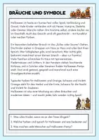 Vorschau - Arbeitsblätter - Halloween - 7 Sachtexte mit Fragen - Seite 1